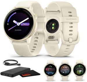 Garmin Vivoactive 6 Fitness GPS Smartwatch Lunar Gold with Bone Silicone Band