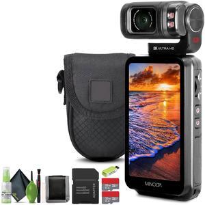 Minolta MN5KGP1 5K Ultra HD 20 MP Handheld Pocket Camcorder w/Motorized Tilting Lens Head