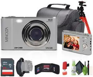 Minolta MND20 44 MP / 2.7K Ultra HD Digital Camera (Silver)