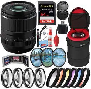 Fujifilm Fujinon XF 33mm f/1.4 R LM WR Prime Lens + 64GB SD Card Bundle