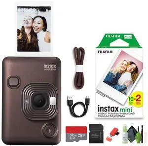 Fujifilm INSTAX Mini LiPlay Hybrid Instant Camera +Mini Instant Film-Deep Bronze