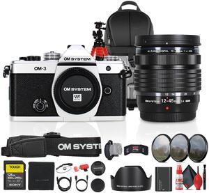 OM SYSTEM OM-3 Mirrorless Camera with 12-45mm f/4 Lens Bundle
