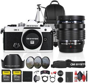 OM SYSTEM OM-3 Mirrorless Camera with 12-45mm f/4 Lens Bundle