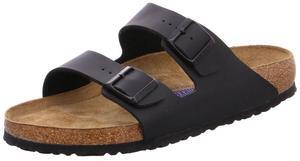 Birkenstock Arizona Soft Footbed Unisex Suede Sandal, Black Birko-Flor, 11-11.5 Women/9-9.5 Men