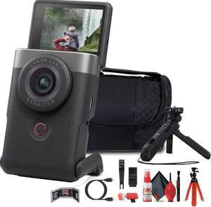 Canon PowerShot V10 Content Creator Compact Vlogging Camera (Silver) + More