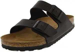 Birkenstock Women's Arizona Soft Footbed, Black Birko-Flor¿, 39 Regular EU