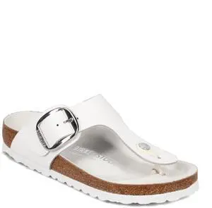 Birkenstock Women's Gizeh Big Buckle Sandals, White, 7 Medium US