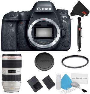 Canon EOS 6D Mark II DSLR Camera (Body Only) Basic Filter Bundle + Bonus Canon EF 70-200mm f/2.8L IS II USM Lens - Intl Model