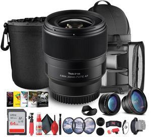 Tokina FiRIN 20mm f/2 FE AF Lens | Sony E-Mount, Wide-Angle, Metal Build - Bundle