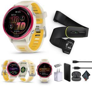 Garmin Forerunner 570  42MM, Bone/Raspberry/Mango , Air Pro EarBuds