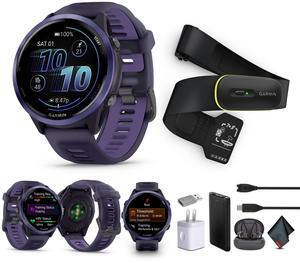 Garmin Forerunner 570  47MM, Indigo Aluminum with Translucent Imperial Purple/Indigo Band , Air Pro EarBuds
