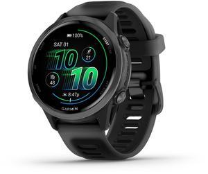 Garmin® Forerunner® 570, 42mm, Advanced GPS Running and Triathlon Smartwatch, AMOLED Display, Training and Recovery Features, Slate Gray Aluminum with Translucent Black/Black Band