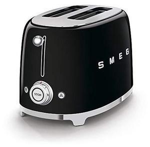 SMEG 2 Slice Toaster with 6 Presets and Defrost Function and Removable Crumb Tray (Black)