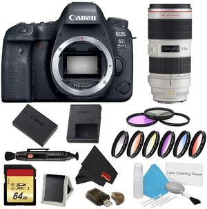 Canon EOS 6D Mark II DSLR Camera (Body Only) 9 Piece Filter w/ Memory Bundle + Canon EF 70-200mm f/2.8L IS II USM Lens - Intl Model