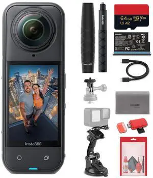 Insta360 X5 8K 360 Waterproof Action Camera |  1/1.28" Sensors, Replaceable Lenses, PureVideo AI + More
