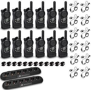 12 x Motorola CLS1110 UHF 1W 1-Channel 2-Way Radio  - 12 Pack With Mics Bundle