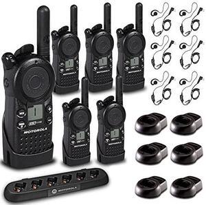 6 x Motorola CLS1110 UHF 1W 1-Channel 2-Way Radio - 6 Pack With Mics Bundle
