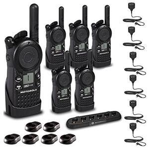 6 x Motorola CLS1110 UHF 1W 1-Channel 2-Way Radio  - 6 Pack With Mics Bundle