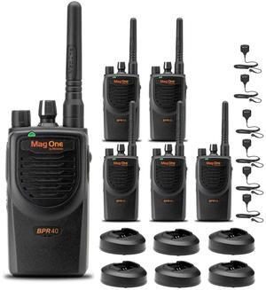 6 x Motorola BPR40 Mag One Series 4W 8-Channel UHF Two-Way Radio - Bundle