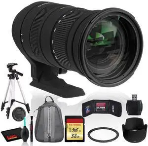 Sigma 50-500mm f/4.5-6.3 APO DG OS HSM Lens for Sony/Minolta with Cleaning Kit, Tripod, 32GB Memory, and Backpack Case