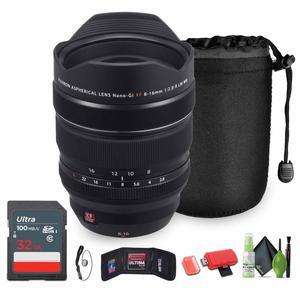FUJIFILM XF 8-16mm f/2.8 R LM WR Lens, Lens Pouch, 32GB Memory Card, Bundle