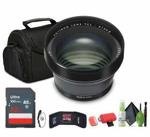 FUJIFILM TCL-X100 II Tele Conversion Lens (Black), 32GB Memory Card, Bundle