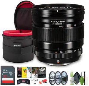 FUJIFILM XF 16mm f/1.4 R WR Lens, 32GB Memory Card, Bundle