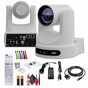 PTZOptics Move SE PTZ Camera with 12x Optical Zoom (White) + Wall Mount (White)