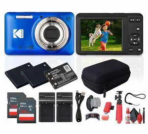 Kodak Pixpro FZ55 Digital Camera in Blue (FZ55BL) Bundle with Accessories