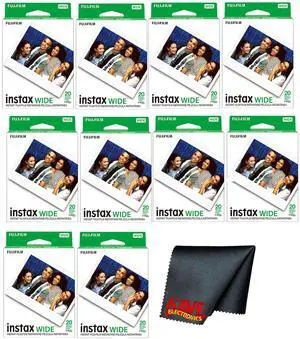 Fujifilm instax Wide Instant Film (200 Exposures) + Microfiber Cleaning Cloth
