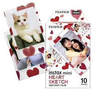 FUJIFILM Instax Mini Heart Sketch Film - 10 Exposures