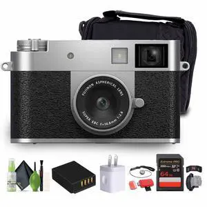 FUJIFILM X Half Digital Camera (Silver), Soft Case, Small
