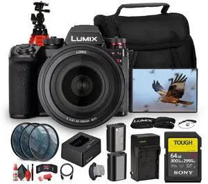 Panasonic LUMIX S1 IIE Mirrorless Camera With 24-105mm f/4 Lens Bundle