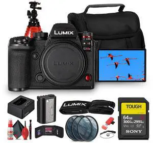 Panasonic LUMIX S1 IIE Mirrorless Camera | 24.2MP Full-Frame BSI Sensor Bundle