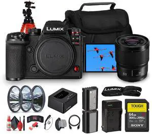 Panasonic LUMIX S1 IIE Mirrorless Camera | 24.2MP Full-Frame BSI Sensor Bundle