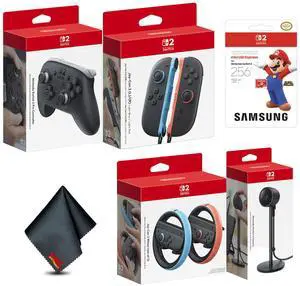 Nintendo Switch 2 Pro Controller + Joy-Con 2 (L)/(R) Light Blue/Light Red + Joy-Con 2 Wheel (set of 2) + Switch 2 Camera + More