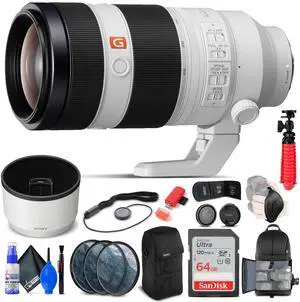 Sony FE 100-400mm f/4.5-5.6 GM OSS Lens + Filters + BackPack + 64GB Card + More
