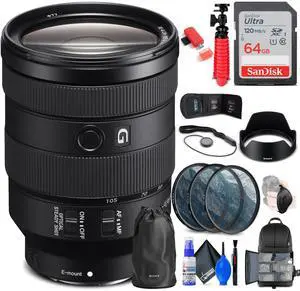 Sony FE 24-105mm f/4 G OSS Lens + Filter Kit + BackPack + 64GB Card + More