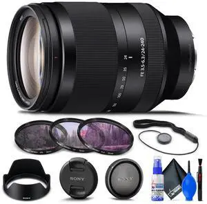 Sony FE 24-240mm f/3.5-6.3 OSS Lens + Filter Kit + Cap Keeper + Cleaning Kit