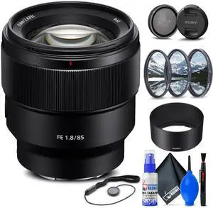 Sony FE 85mm f/1.8 Lens + Filter Kit + Cap Keeper + Cleaning Kit