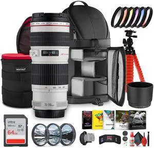 Canon EF 70-200mm f/4L USM Lens | Lightweight L-Series Telephoto Zoom for Canon DSLR Cameras | Pro-Grade Optics for Portraits, Sports, Wildlife, and Travel + More