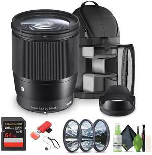 Sigma 16mm f/1.4 DC DN Contemporary Sony E Mount Bundle 1