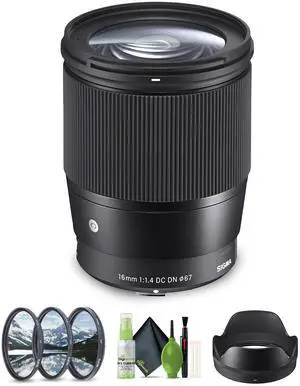 Sigma 16mm f/1.4 DC DN Contemporary Sony E Mount Bundle 2