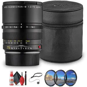 Leica APO-Summicron-M 75mm f/2 ASPH. Lens Black | Compact M-Mount Portrait Lens with APO Correction & Manual Focus Precision + More
