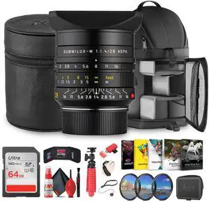 Leica Summilux-M 28mm f/1.4 ASPH. Lens (Black) Professional Wide-Angle Prime M-Mount for Low-Light, Street, Architecture, Travel & Documentary Photography + More