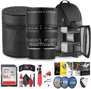 Leica APO-Summicron-M 75mm f/2 ASPH. Lens Black | Compact M-Mount Portrait Lens with APO Correction & Manual Focus Precision + More