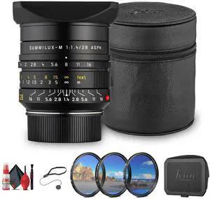 Leica Summilux-M 28mm f/1.4 ASPH. Lens (Black) Professional Wide-Angle Prime M-Mount for Low-Light, Street, Architecture, Travel & Documentary Photography + More