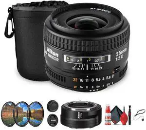 Nikon AF NIKKOR 35mm f/2D Compact Standard Lens  Lightweight, High Sharpness + More