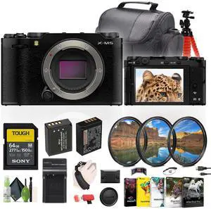 Fujifilm X-M5 Mirrorless Camera Body +Battery NP-W126+ Charger+64GB Card + More