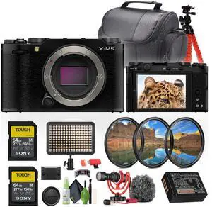 Fujifilm X-M5 Mirrorless Camera Body + 2x 64GB Card + Rode Microphone + More